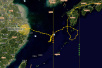 台风“云雀”今早在上海金山区与浙江平湖市交界处登陆